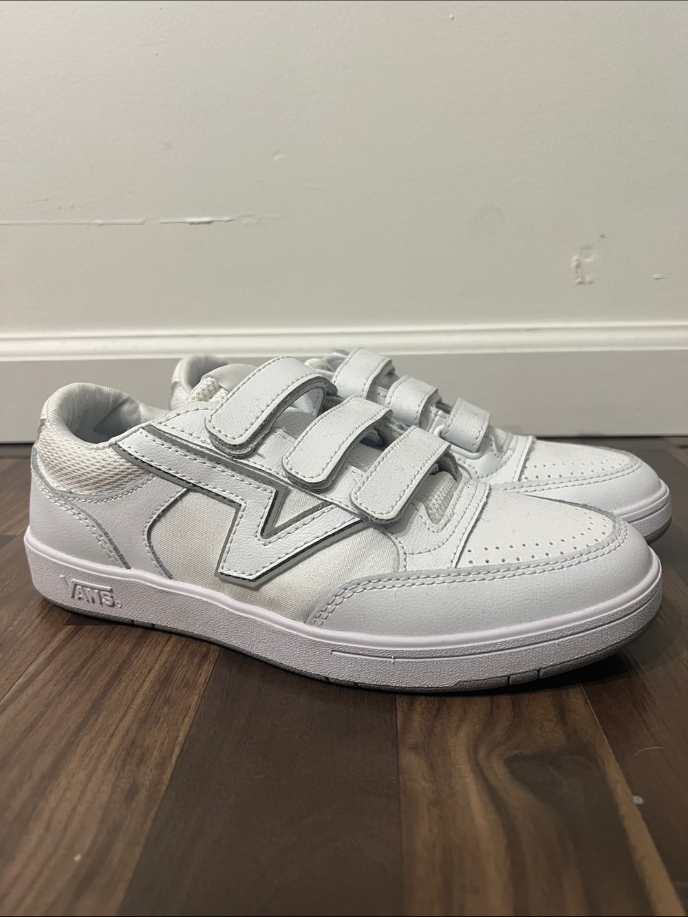 Women’s White Velcro Vans